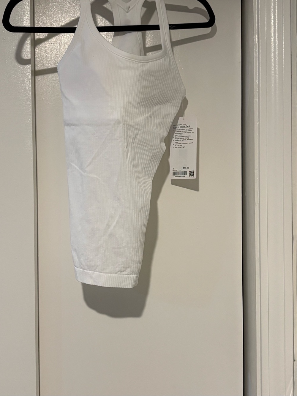 NWT Lululemon Ebb to Street Tank Top - White - Size